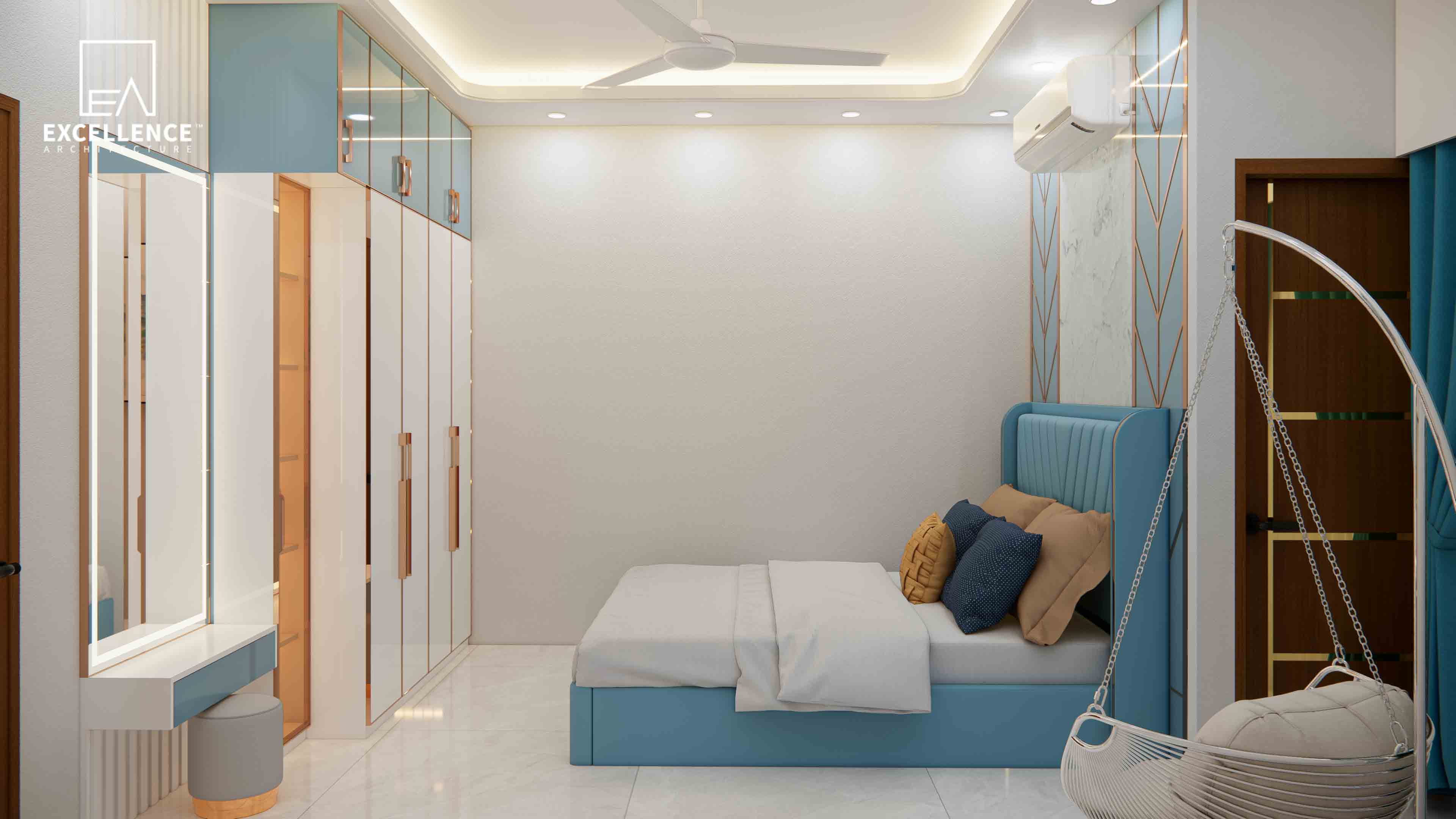 Small Bedroom Dilemma: How to Fit a King Bed, Wardrobe, and Vanity in Under 120 Sqft